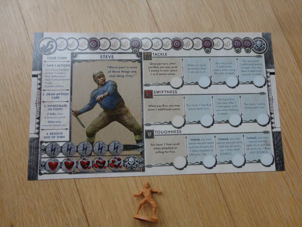 Tor szaleństwa badacza z tokenami obłędu po spotkaniu z istotami Cthulhu