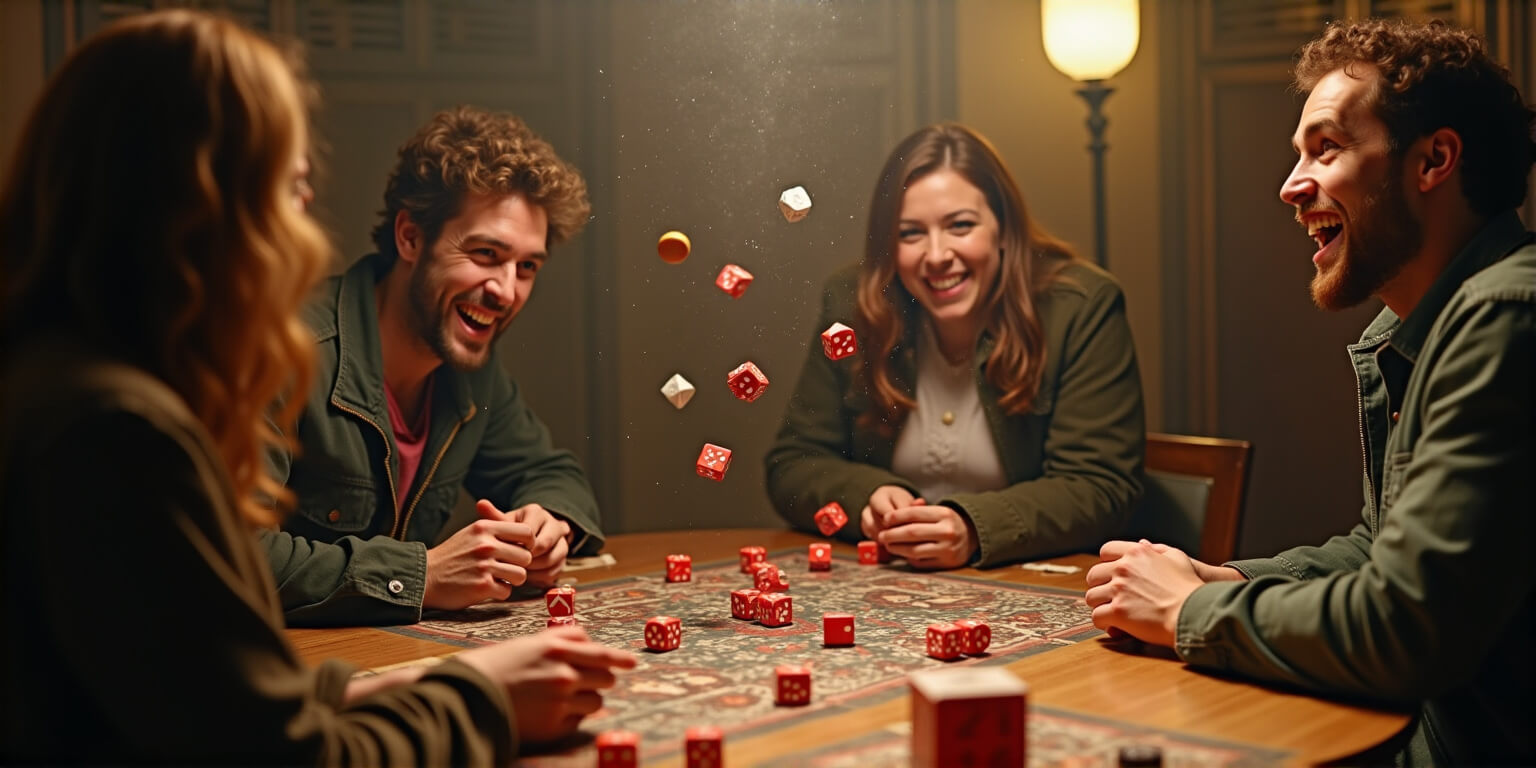 Mechanika rzutów kostkami w D&D Ręce rzucające wielościenne kostki na drewnianym stole podczas sesji