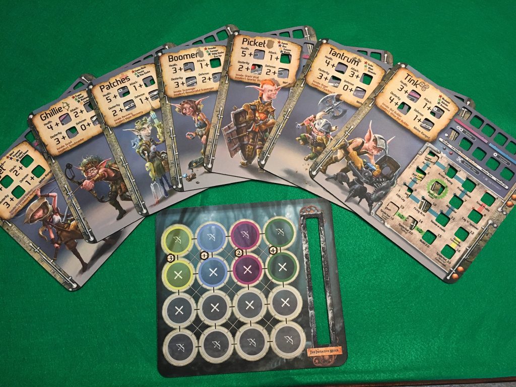 stos kart czarów i figurki bohaterów na mapie w Mage Knight