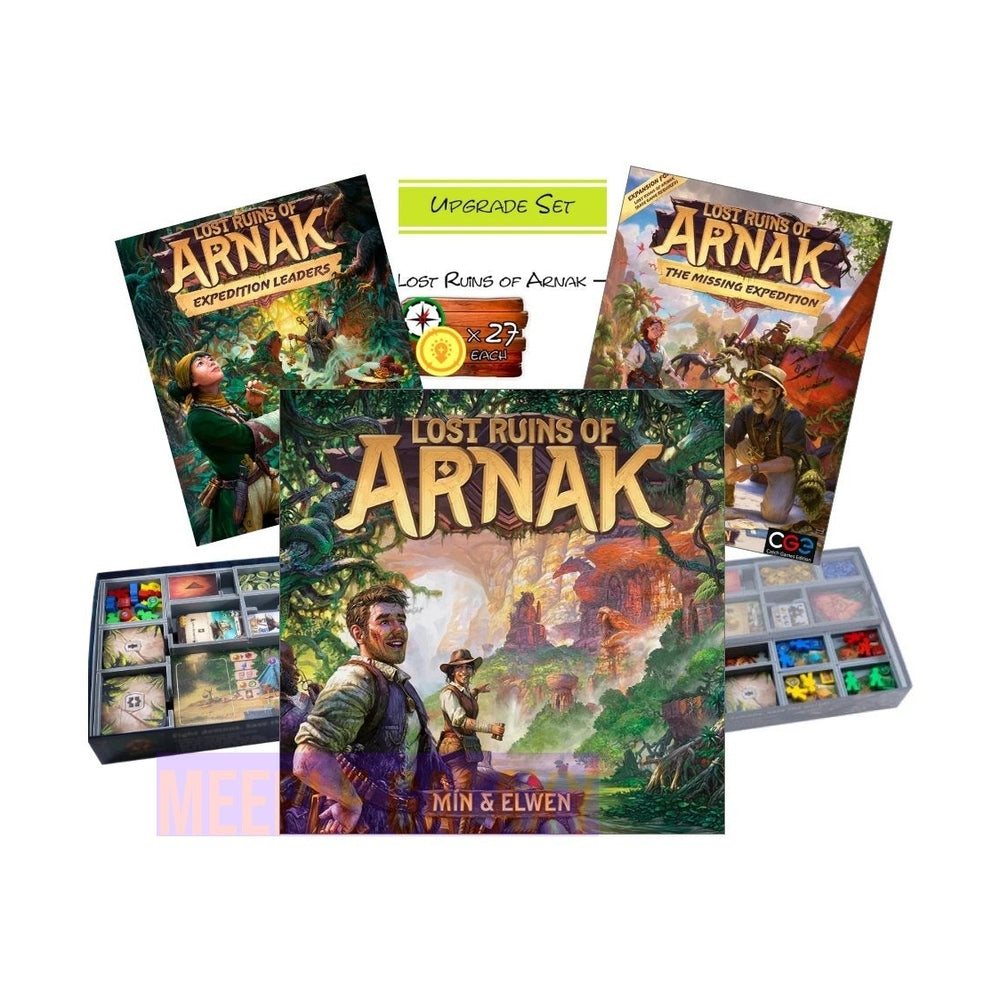 plansza gry Zaginiona Wyspa Arnak z tropikalną wyspą ruinami i eksploratorami