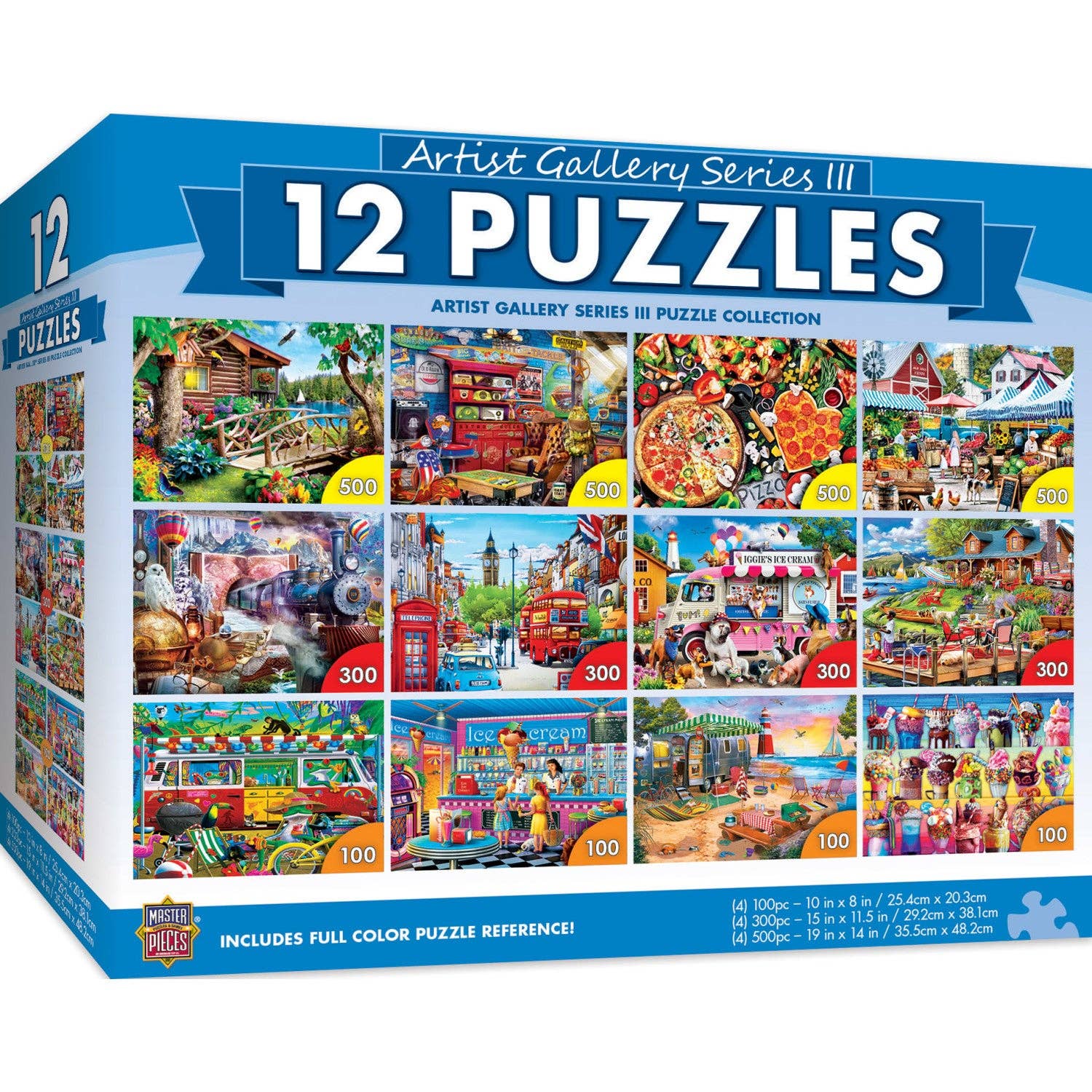 kompletowanie kolorowych puzzli w losowej kolejności